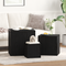 vidaXL 3 Piece Stackable Side Table Set Black Oak Engineered Wood