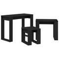 vidaXL 3-Piece Nesting Tables in Black Oak Fast Engineering Wood