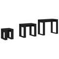 vidaXL 3-Piece Nesting Tables in Black Oak Fast Engineering Wood