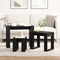 vidaXL 3-Piece Nesting Tables in Black Oak Fast Engineering Wood