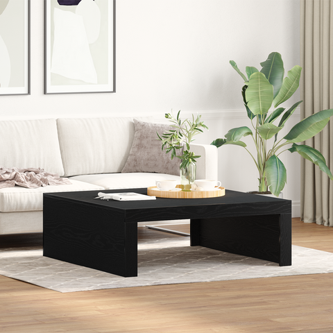 vidaXL Black Oak Coffee Table - 100x100x35 cm Made from Engineered Wood