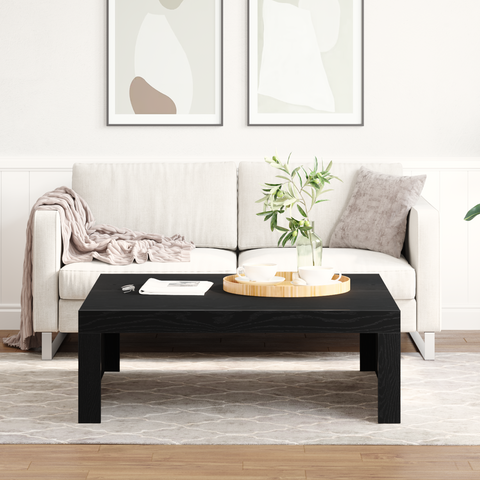 vidaXL Black Oak Coffee Table - 100x100x35 cm Made from Engineered Wood