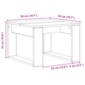 vidaXL Black Oak Side Table - 50x50x35 cm, Made from Engineered Wood