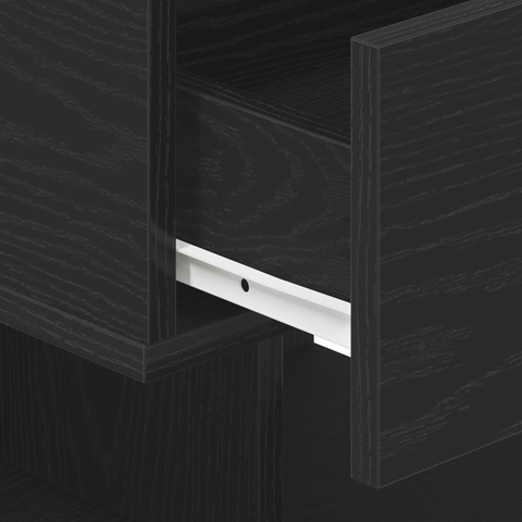 vidaXL Bedside Cabinet Black Oak 40x35x65 cm Engineered Wood