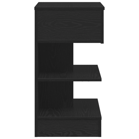 vidaXL Bedside Cabinet Black Oak 40x35x65 cm Engineered Wood