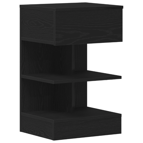 vidaXL Bedside Cabinet 2 pcs Black Oak 40x35x65 cm Engineered Wood