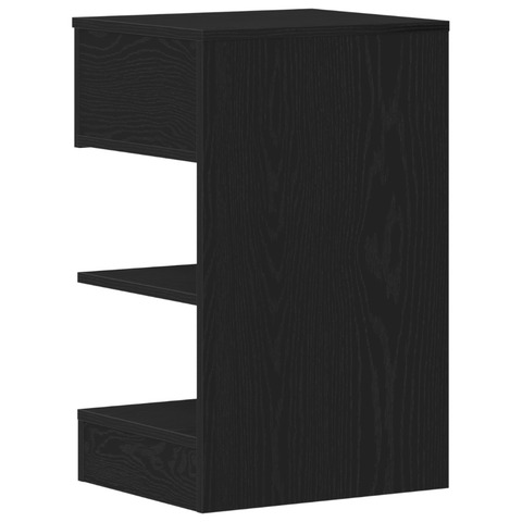 vidaXL Bedside Cabinet 2 pcs Black Oak 40x35x65 cm Engineered Wood