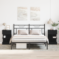 vidaXL Bedside Cabinet 2 pcs Black Oak 40x35x65 cm Engineered Wood