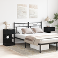 vidaXL Bedside Cabinet 2 pcs Black Oak 40x35x65 cm Engineered Wood