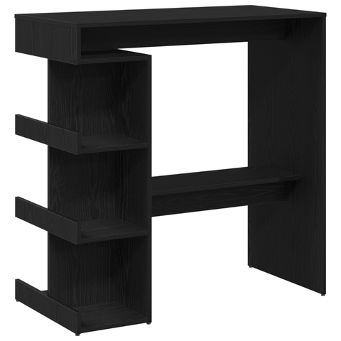 vidaXL Black Oak Bar Table with Storage Rack, 100x50x101.5 cm