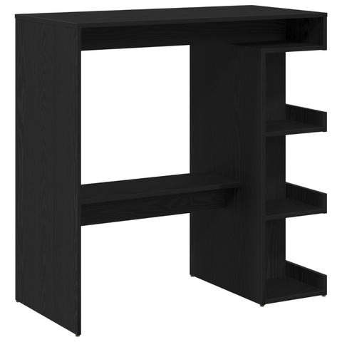 vidaXL Black Oak Bar Table with Storage Rack, 100x50x101.5 cm