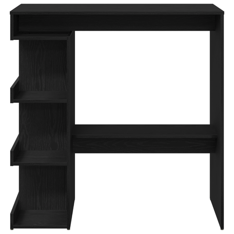 vidaXL Black Oak Bar Table with Storage Rack, 100x50x101.5 cm