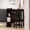 vidaXL Black Oak Bar Table with Storage Rack, 100x50x101.5 cm