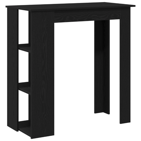 vidaXL Bar Table with Shelf - Black Oak, 102x50x103.5 cm, Made of Engineered Wood