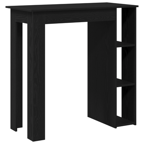 vidaXL Bar Table with Shelf - Black Oak, 102x50x103.5 cm, Made of Engineered Wood