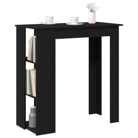 vidaXL Bar Table with Shelf - Black Oak, 102x50x103.5 cm, Made of Engineered Wood
