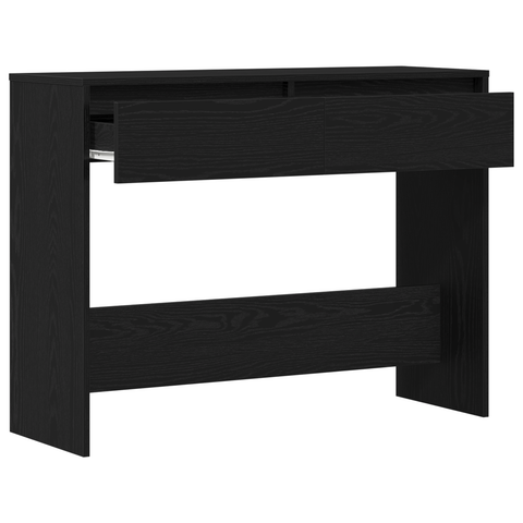 vidaXL Black Oak Console Table - 100x35x76.5 cm - Engineered Wood