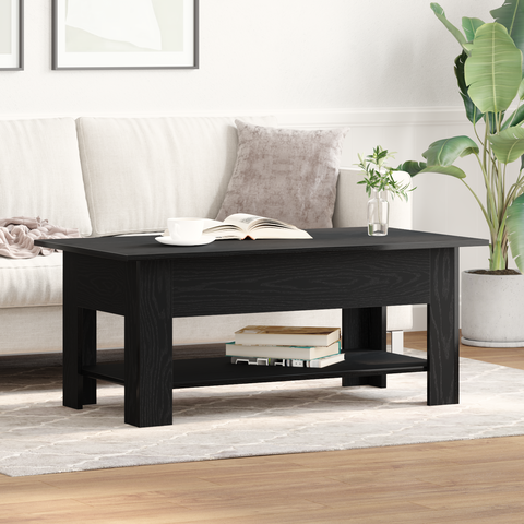 vidaXL Coffee Table in Black Oak, 102x55x42 cm, Made from Engineered Wood