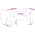 vidaXL Coffee Table in Black Oak, 102x55x42 cm, Made from Engineered Wood