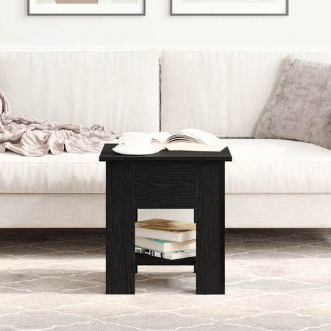 vidaXL Coffee Table Black Oak 40x40x42 cm Engineered Wood