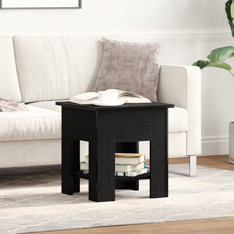vidaXL Coffee Table Black Oak 40x40x42 cm Engineered Wood