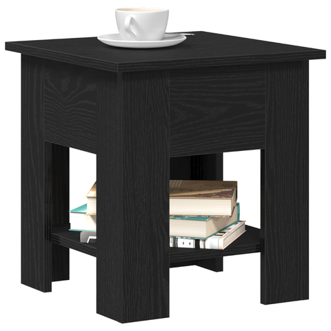 vidaXL Coffee Table Black Oak 40x40x42 cm Engineered Wood