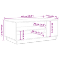 vidaXL Black Oak Coffee Table 102x55x43 cm Made from Engineered Wood