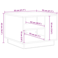 vidaXL Black Oak Coffee Table 55x55x42 cm Made of Engineered Wood