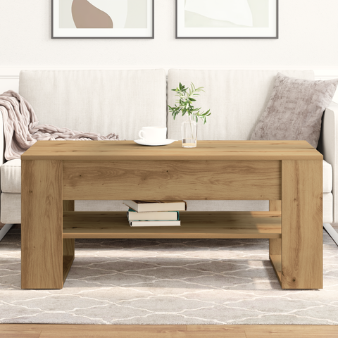 vidaXL Coffee Table Artisan oak Solid oak wood Medium Coffee Table