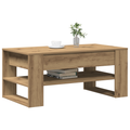vidaXL Coffee Table Artisan oak Solid oak wood Medium Coffee Table