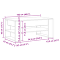 vidaXL Black Oak Coffee Table - 102x55x45 cm, Made of Engineered Wood