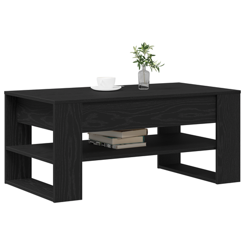 vidaXL Black Oak Coffee Table - 102x55x45 cm, Made of Engineered Wood