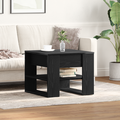 vidaXL Black Oak Coffee Table 55.5x55x45 cm Made from Engineered Wood