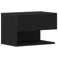 vidaXL Wall-Mounted Nightstand in Black Oak with Engineered Wood