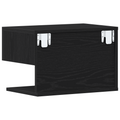 vidaXL Wall-Mounted Nightstand in Black Oak with Engineered Wood