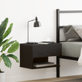 vidaXL Wall-Mounted Nightstand in Black Oak with Engineered Wood
