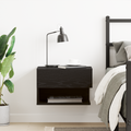 vidaXL Wall-Mounted Nightstand in Black Oak with Engineered Wood