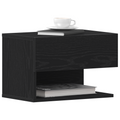 vidaXL Wall-Mounted Nightstand in Black Oak with Engineered Wood
