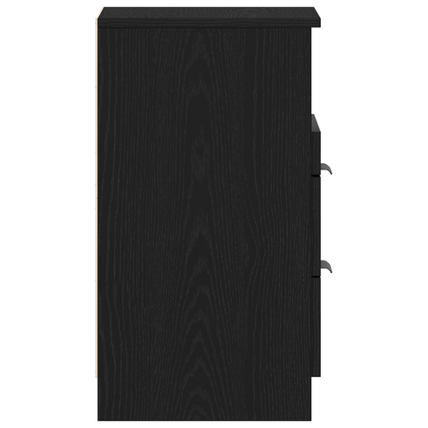 vidaXL Nightstand Black Oak 40x35x65 cm Made of Engineered Wood