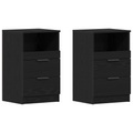 vidaXL Bedside Cabinets 2 pcs Black Oak 40x35x65 cm Engineered Wood