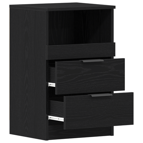 vidaXL Bedside Cabinets 2 pcs Black Oak 40x35x65 cm Engineered Wood