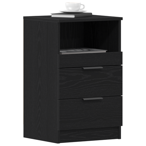 vidaXL Bedside Cabinets 2 pcs Black Oak 40x35x65 cm Engineered Wood