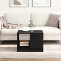 vidaXL Coffee Table Black Oak 50x50x36 cm Engineered Wood