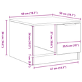 vidaXL Coffee Table Black Oak 50x50x36 cm Engineered Wood
