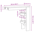 vidaXL Wall Bar Table - Black Oak - 102x55x103.5 cm - Made of Engineered Wood