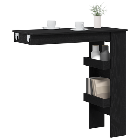 vidaXL Wall Bar Table - Black Oak - 102x55x103.5 cm - Made of Engineered Wood