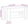 vidaXL Black Oak Coffee Table - 101x49x52 cm Made from Engineered Wood
