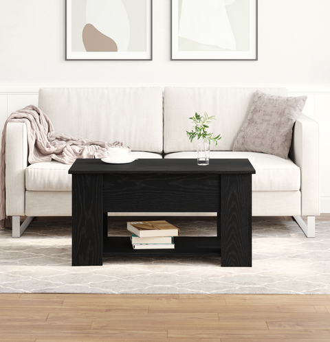 vidaXL Black Oak Coffee Table 79x49x41 cm Made of Engineered Wood
