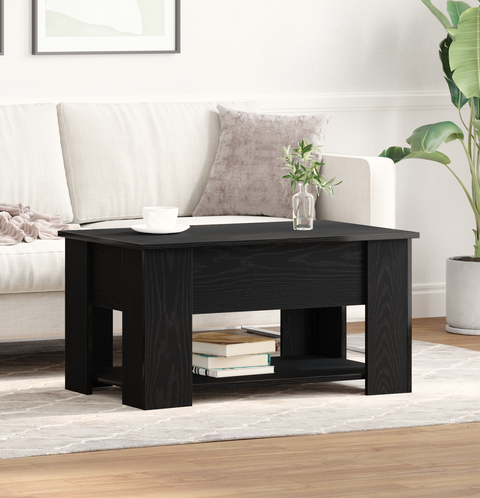 vidaXL Black Oak Coffee Table 79x49x41 cm Made of Engineered Wood