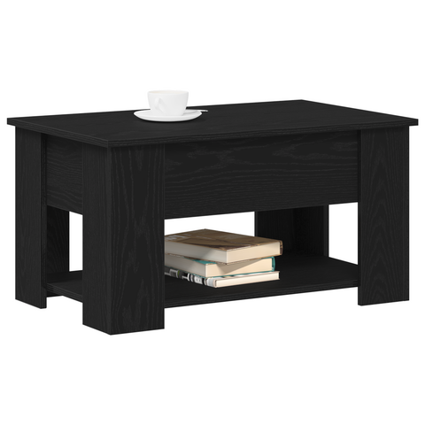 vidaXL Black Oak Coffee Table 79x49x41 cm Made of Engineered Wood